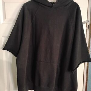 Essentials Black Short Sleeve Hoodie